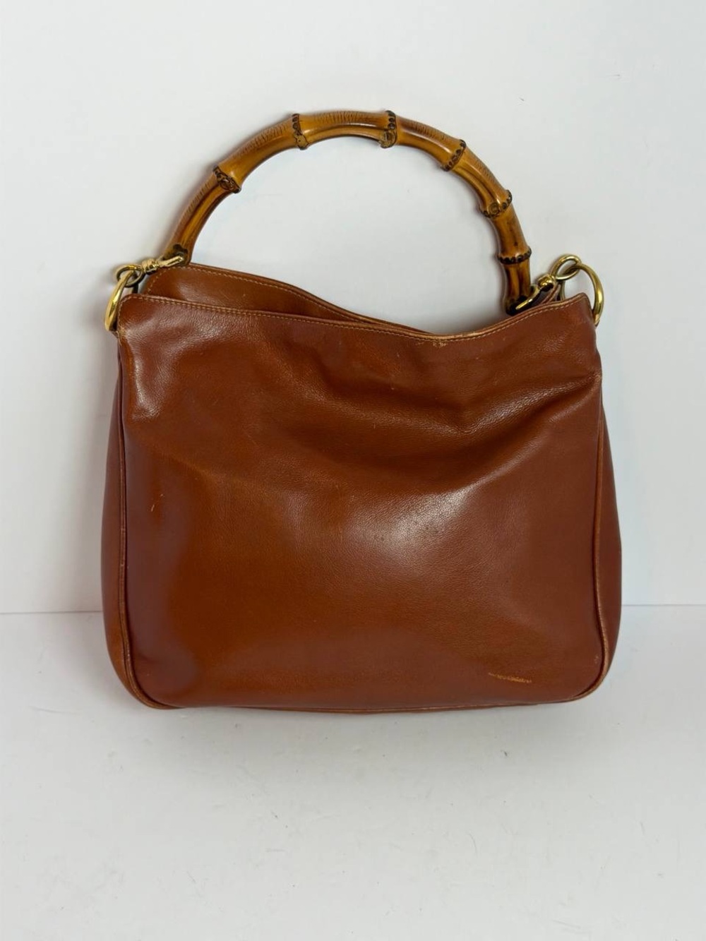 Gucci Bamboo Brown Leather Hobo Shoulder Bag READ - Picture 7 of 13